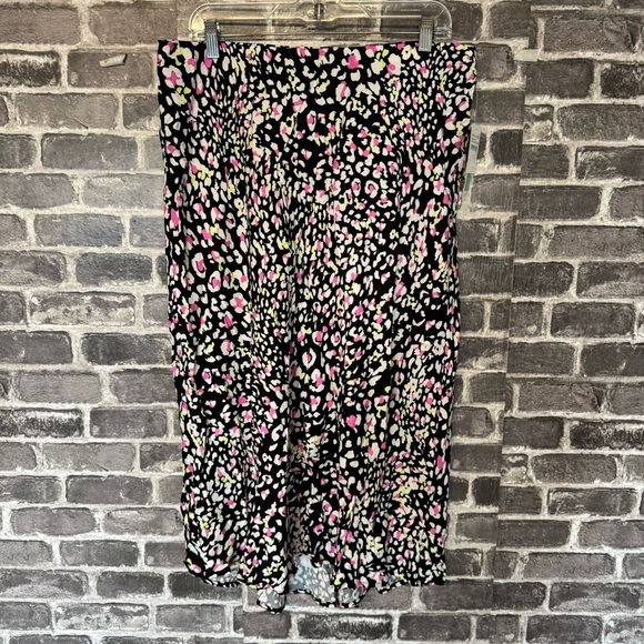 NWT Abound black white pink leopard print knee length skirt - Picture 1 of 8